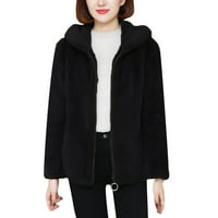 Ženska jakna s kapuljačom za žene casual prevelike crne 2xl