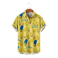 Simpson Ispis Dugme Down majica s kratkim rukavima, Havajska kratkih rukava Jedinstvene havajske majice