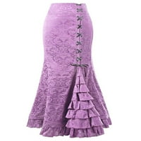 Avamo dame maxi suknje visoke struk duga suknja riblji odmor za odmor casual boemian cvjetni ispis purple