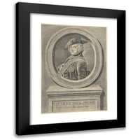 Johann Georg Wille crni moderni uokvireni muzej umjetnički print pod nazivom - Portret Fredericka II