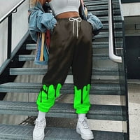 Pgeraug ženske hlače znojni dnevni boravak baggy pamuk joggers visoka struka pant zimska odjeća sa džepovima hlače za žene vojska zelena 2xl