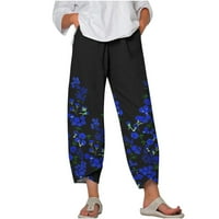 Ponude danas Youmao posteljine za žene Ljetne žene Ležerne prilike za ispisne hlače Nepravilne elastične