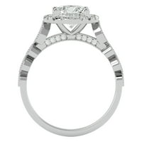 Superjeweler Carat Halo Diamond Angažman prsten u karatu bijelo zlato za žene