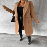 Ženska jesen i zimska solidna boja dugih rukava kaput od kaputa