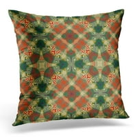 Zelena provjera originalna zemlja Flannel Design uzorak Crveni križni jastučni jastučni jastuk