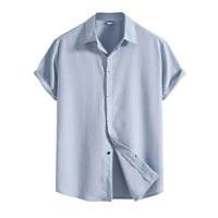 Ljetni trendi čišćenje Muška košulja Muška proljeća Ljetna casual Solid Boja Majica kratkih rukava Lagana