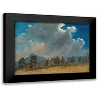 Bierstadt, Albert Black Moderni uokvireni muzej Art Print pod nazivom - Jela Drveće i olujni oblaci