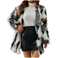 ChicCall Womens Leopard Print Fleece kaput, jesen i zimska modna nejasna jakna nejasna fluffna kardigan
