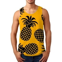 Fit Comfy tenkovi za muškarce Ananas voće ispisano o-vrat ljetni modni modni casual labavi sportski