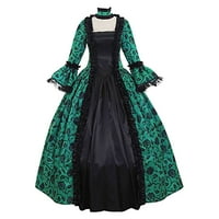 Swing haljine za žene srednjovjekovna vintage sudska haljina Turtleneck čipka cvjetna maxi kugla haljina
