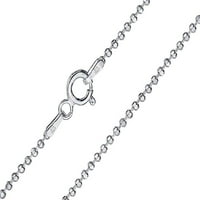 Sterling srebrni dijamantski rezani pojačav ogrlica s priključcima za zupčani prsten izrađen u Italiji odaberite dužinu