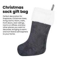 Twinkseal Lijepo izvezene čarape Božićne čarape Pletenje Snježnog slova Kapacitet s visećim užad Svečanim