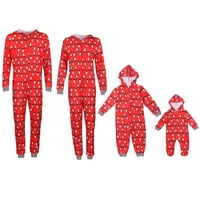 Brilliantme Porodica koja odgovara božićnim pidžamama Set string svjetla jednodijelna ramper s kapuljačom
