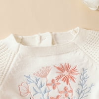 Dojenčad za bebe Girls pleteni kombinirani cvijet vez dugih rukava za crtanje rublja Romper Bodiysuit