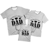 Muška majica 3D najbolji tata ikad slovo Grafički plus veličina majica Print Tops Okrugli vrat