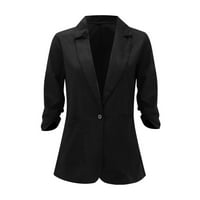 Posteljine jakne za žene Ležerne prilike rastezljive ruševe rukavske lagane radne kancelarijske jakne sa džepovima
