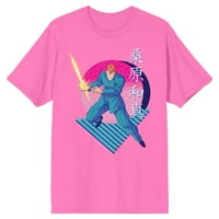 Yu yu hakusho anime muške kazuma kuwabara karakter ružičasta grafička majica-3x-velika