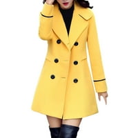 Softmallow zimski kaput za žene modne žene vune dvostruki kaput elegantan jakna za dugih rukava