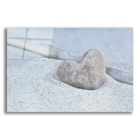 Epic Art 'Stone Heart Beach Worth' Andrea Haase Akril staklena zidna umjetnost, 24 x16