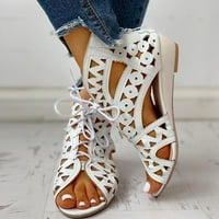 Fonwoon Ljetne ženske sandale Ležerne cipele Rimljene ravne otvorene nožne sandale