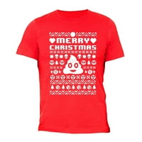 Xtrafly Odjeća Mens Emoji Poop Alien Emoticons Ružan božićni džemper Funny Party majica