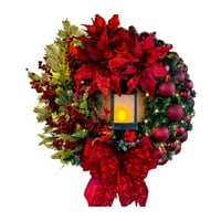 Božićni venac, zidni osetljiv ukrament Merry Xmas uredba vrata ukrasni vijenac za veštački borov vijenac