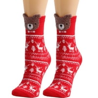 Ediodpoh Božićne čarape vunene čarape Božićne čarape Žene čarape Tube Socks Ženske čarape smeđa jedna veličina