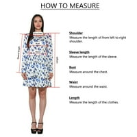 Bazyrey Women Trg Decline s dugim rukavima Grafički pritisci Maxi haljina ženska casual dugačka boho ispis duge haljine XL