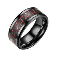 Pgeraug pokloni za žene za odrasle modne nove trobojne karbonske vlakna Par prsten titanijum čelični