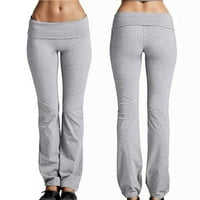 Puuawkoer ženske čvrste boje velike sklopive dna pantalone Sportske hlače Elastične donje hlače Hlače