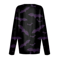Umitay Womens Bluuses Ljeto Žensko Ležerne modne Halloween Print Dugi rukav O-izrez TOP bluza