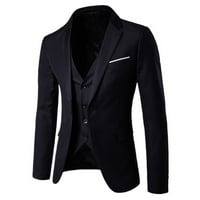 yubnlvae kaputi za muškarce muške odijelo tanak trodijelni odijelo R poslovna vjenčanica jakna prsluka i hlače jakne za muškarce crne boje