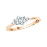 Dijamantni kasterski modni prsten u zlatu od 14k ruža