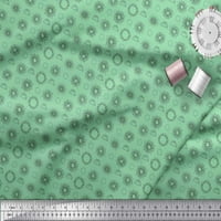 Soimoi Zelena pamučna pamučna tkanina za sunčanje Geometrijski print Šivaći šipka tkanina
