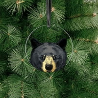 Veliki akril spreman za vješanje ukrasa, viseći ukrase za božićno stablo za odmor matični ured Xmas Drvo ukras poklon - crni medvjed