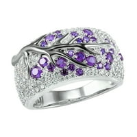 Keusn P Lum Flower Branch Ring Dame Creative Diamond Dame Circon Ring Wedding