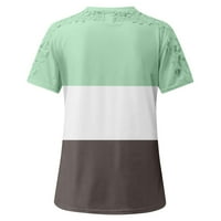 Ženski ljetni vrhovi kratki rukav casual bluza Čvrsti ženski posadni majica Green 2xl