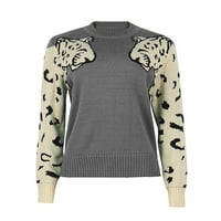 Vrhovi za žene jesen i zimski ležerni pleteni dugi rukav slobodni trendovi džemperi Grey S-6XL