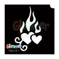 Glimmer karoserija umjetnost sjajnog šablona za plamiranje srca