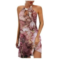 Ljetne haljeve haljine za plažu cvjetno tiskovine Flowy Flowy Duljina koljena za haljinu za smjenu rublja