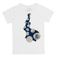 Toddler Tiny Turpap bijeli Detroit Tigrs Baseball Tie Majica