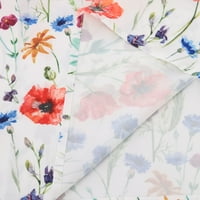Ljetna haljina peplum posada vrata kratkih rukava cvjetni bijeli xxl