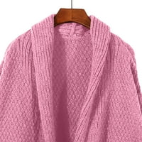 HFYIHGF ženski lagani Chunky Knit Cardigan Otvoreni prednji prevelični batwing s dugim rukavima džemper PINK XL