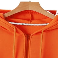 Narančasti čvrsti džep casual zatvarače ženske dukseve