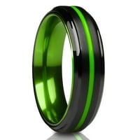 Zeleni volfram prsten, zaručni prsten, crni vjenčani prsten, volfram karbidni prsten, obljetni prsten