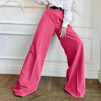 Ženske hlače široke noge ravne odijele Hlače visoke struke labave ležerne pantalone s