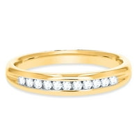 Zaručnički prsten 0. Carat okrugli rez pravi moissinite u 18K žutom zlatnom venčanom traku Je drago