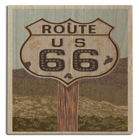 Route 66, Retterepress breza Wood Wall znak