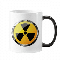 Logo Žuta pozadina Radioaktivne tvari Upozorenje Šalica Promjena boje u boji Morping Toplotna osjetljiva