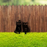 Virmaxy Popust Garden ukrasi mačke na dvorištu Umjetnički vrtni ukrasi crne mačke akrilni šuplji ukras